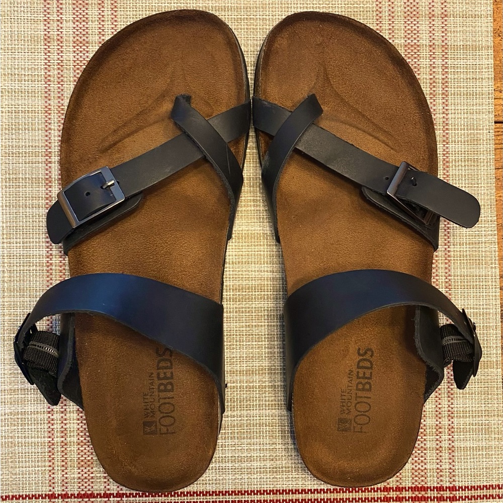 White Mountain Gracie Size 10 Black leather sandals